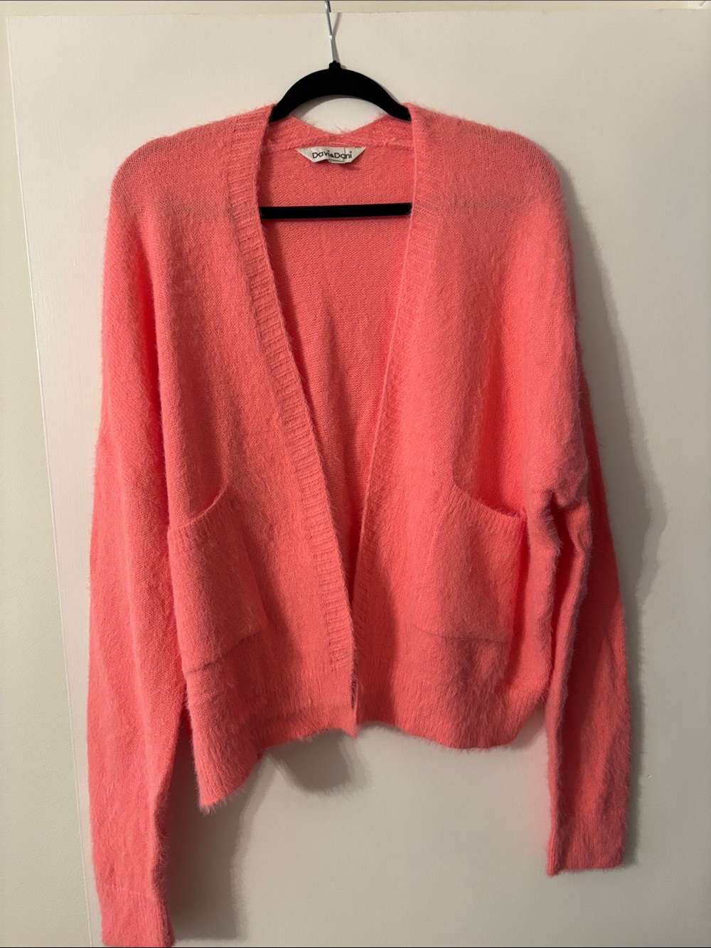 DAVI & DANI Coral Pink Open-Front Cardigan NWOT